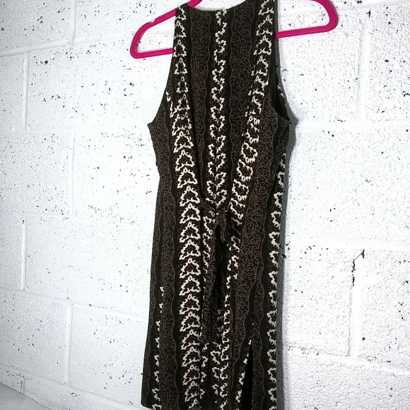 Vintage Script Small Sleeveless Lined Mini Dress With Ties - Picture 5 of 8